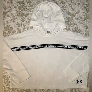 Under Armour Rival Logo Cropped Pullover Hoodie, size medium